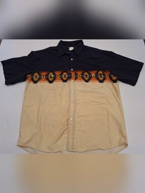 VTG Rustler By Wrangler Pearl Snap Western Shirt Mens Extra Large XL